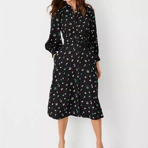Ann Taylor Floral Belted Shirtdress